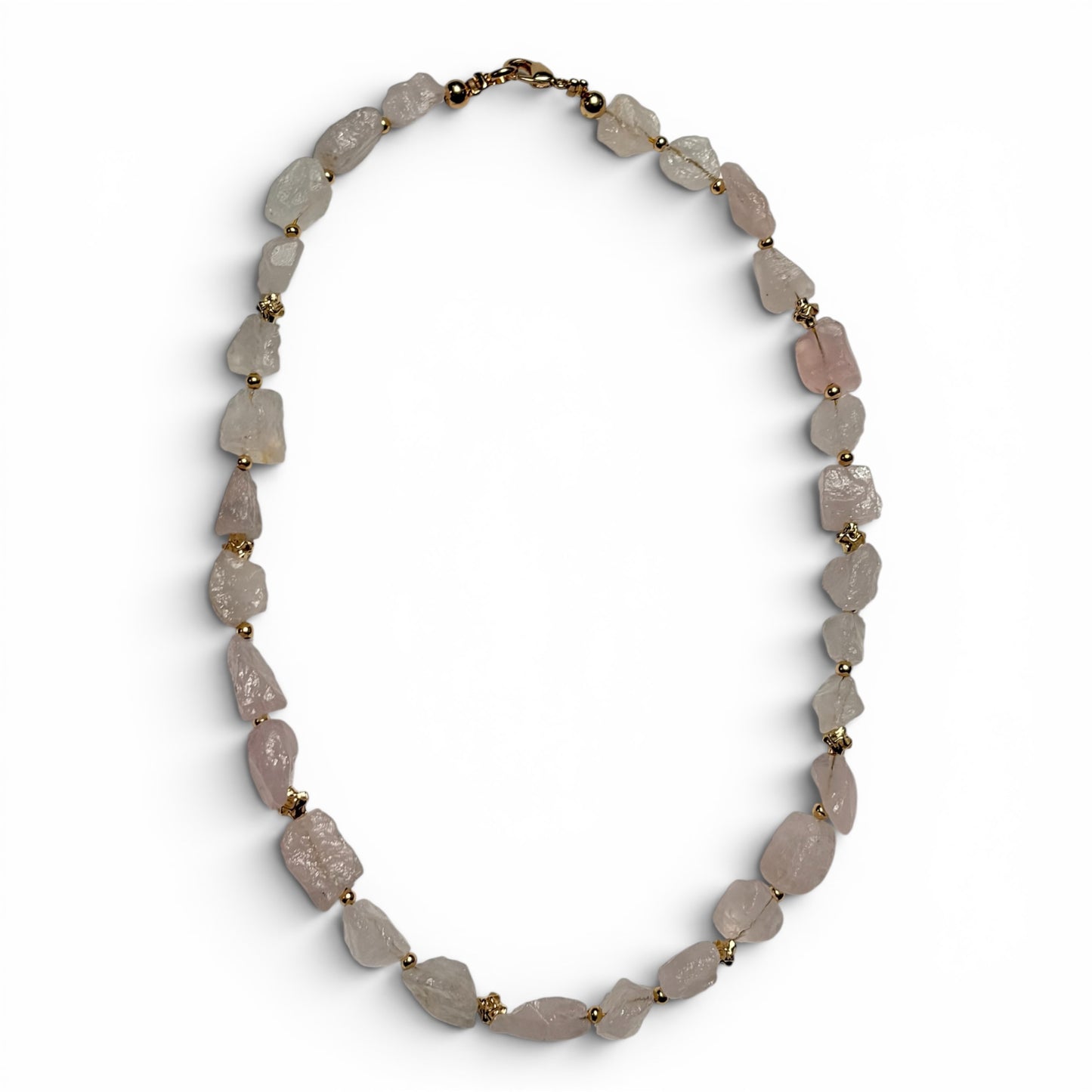 Gargantilla Chunky • Cuarzo Rosa en Bruto