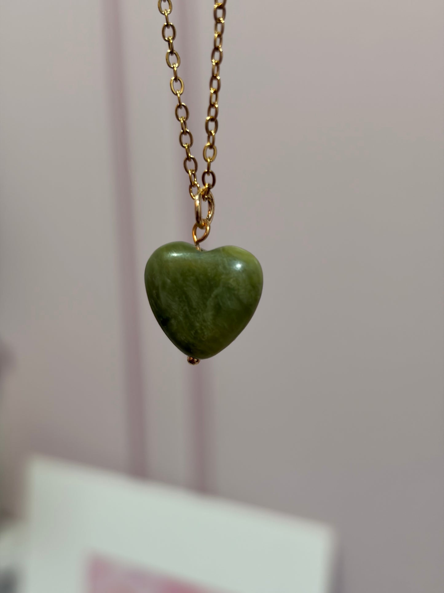 Collar Destello de Corazón de Jadeita