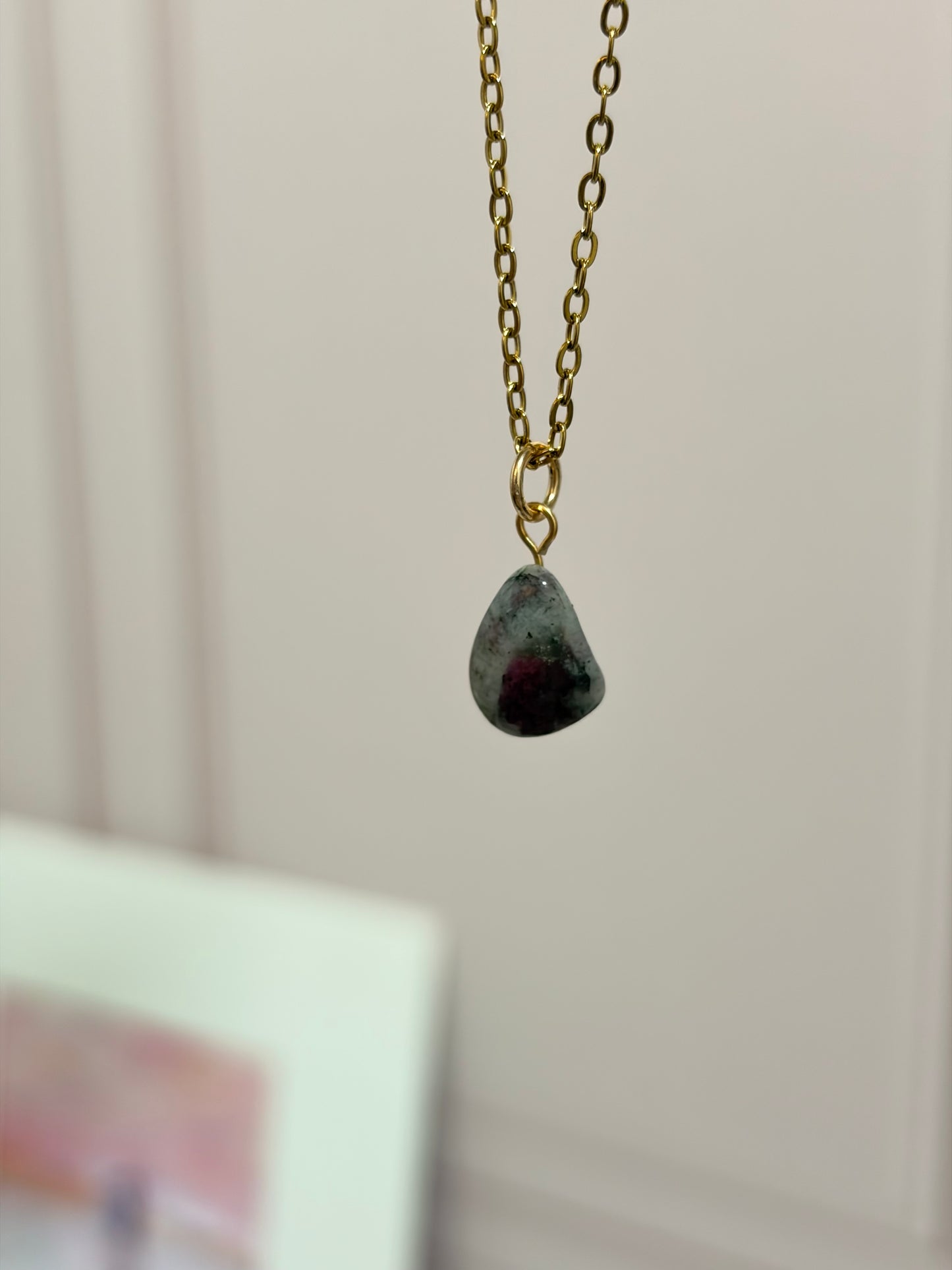 Collar Destello Nugget Turmalina Sandía