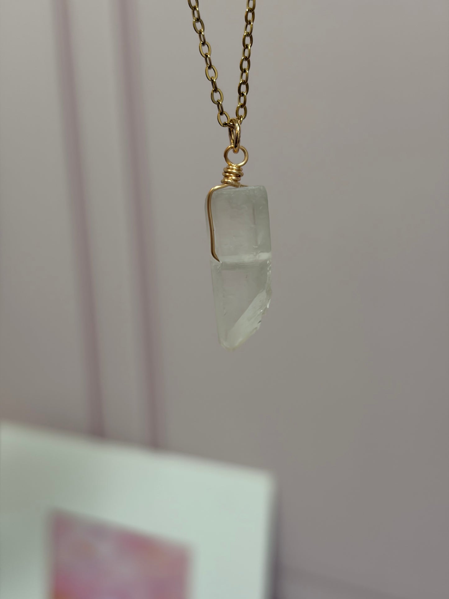 Collar Destello Punta Cuarzo Cristal