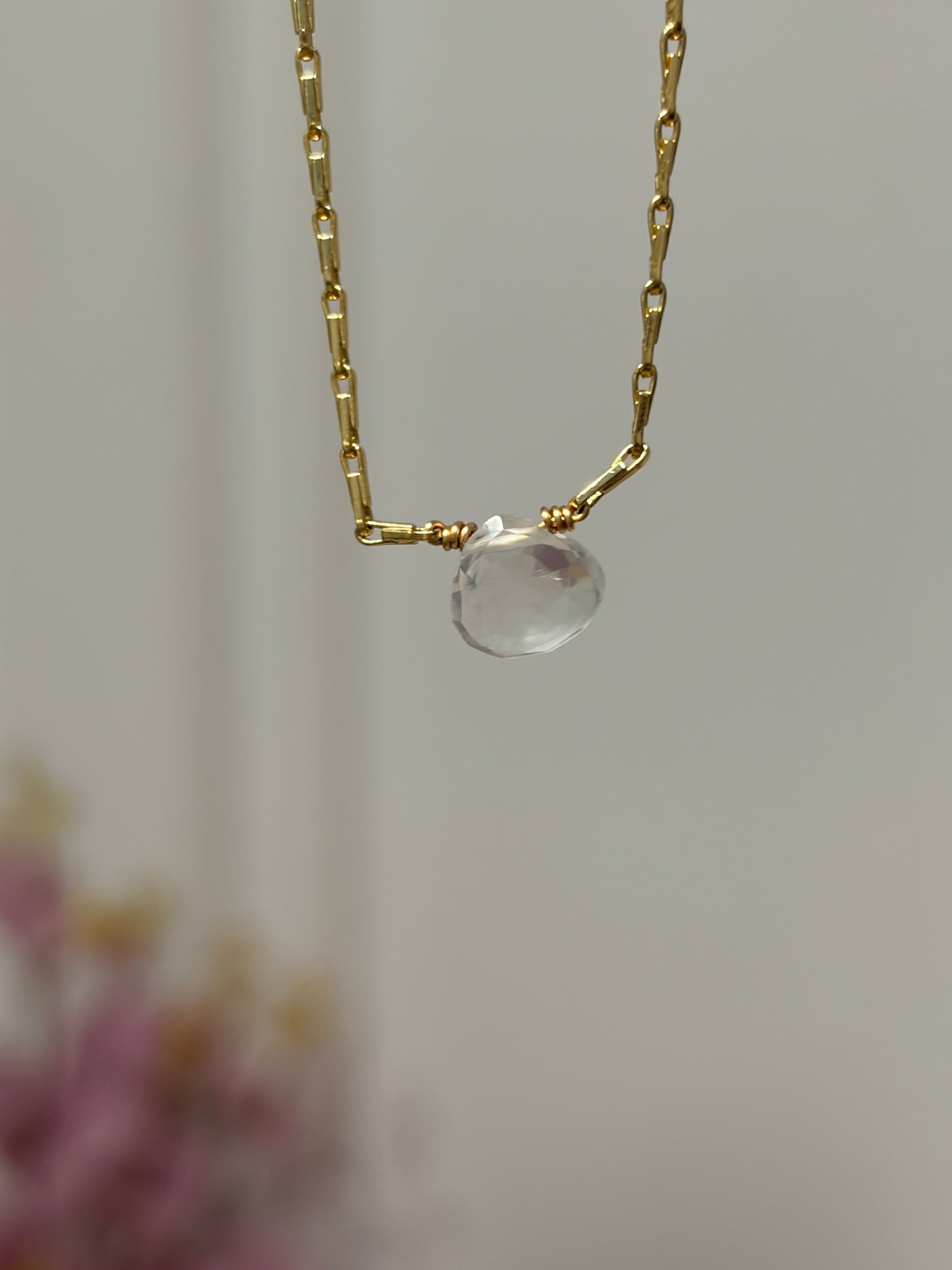 SHINE• Collar Cuarzo Rosa Facetada