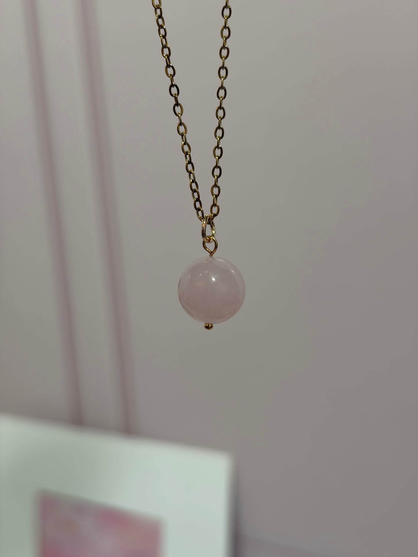 Collar Destello Cuarzo Rosa