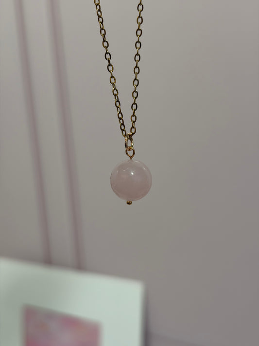 Collar Destello Cuarzo Rosa