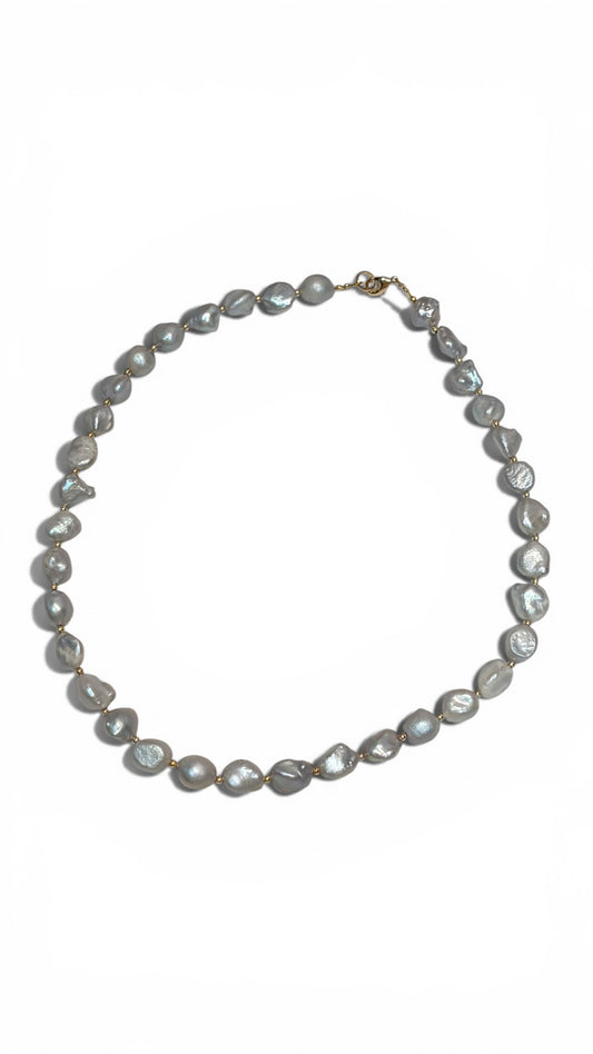 Gargantilla Chunky° Perla Gris Mini