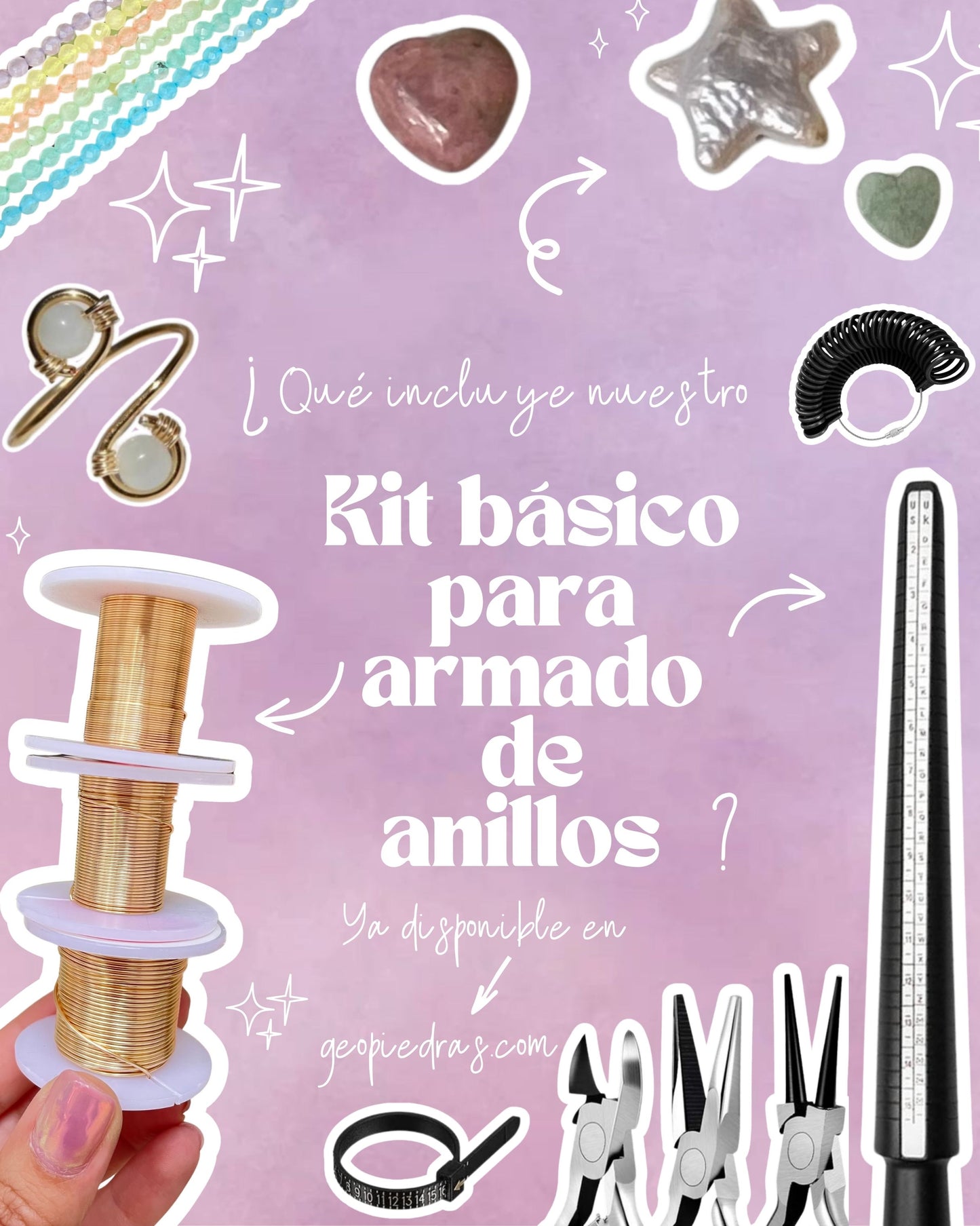✨Kit Básico de Armado de Anillos con Alambre ✨ TALLER GRATIS AL COMPRAR TU KIT✨PROXIMAS FECHAS ENERO