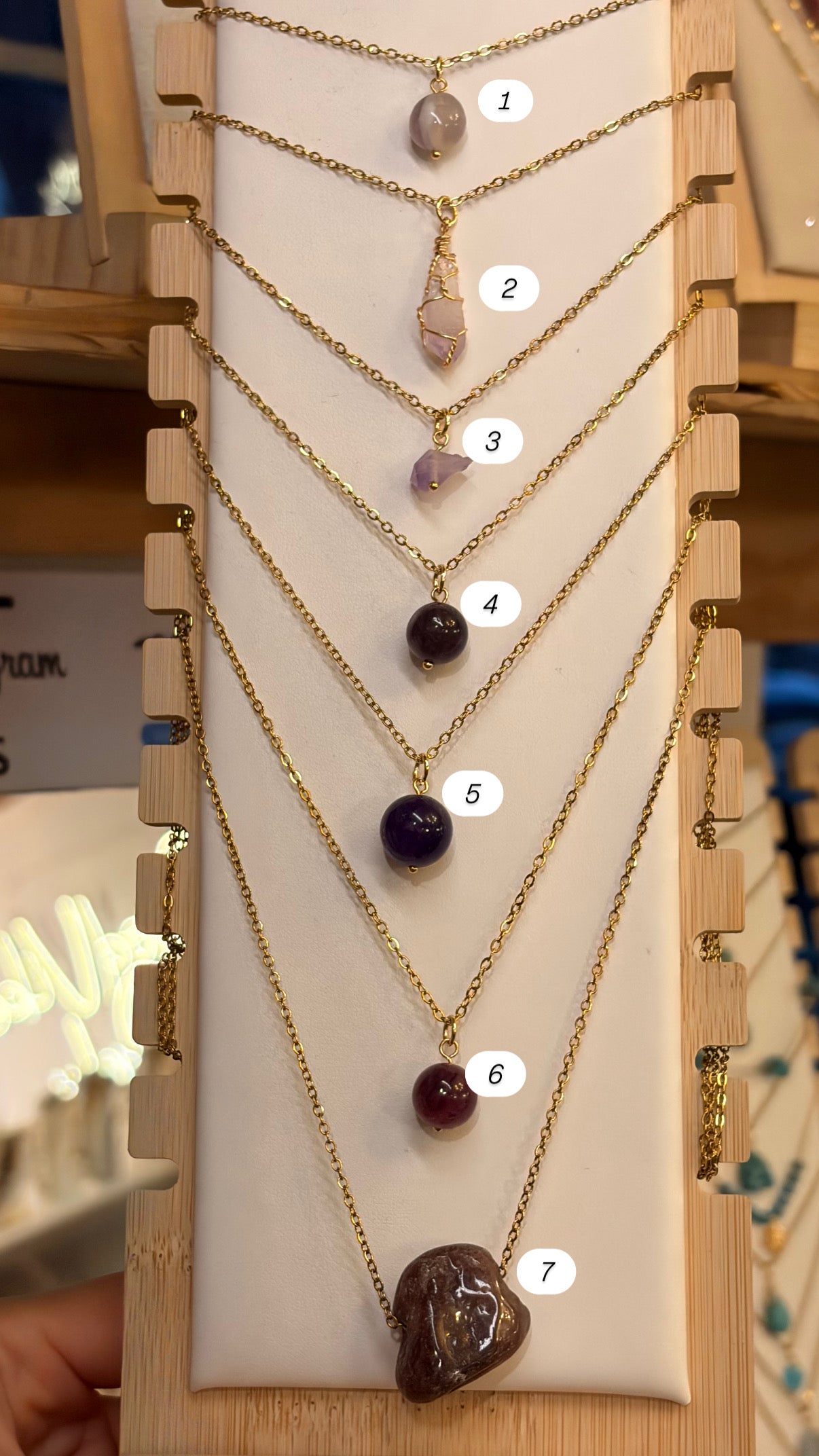 Stock de Bien de Ojo•Collar Mineral Sencillo Varios (copia)