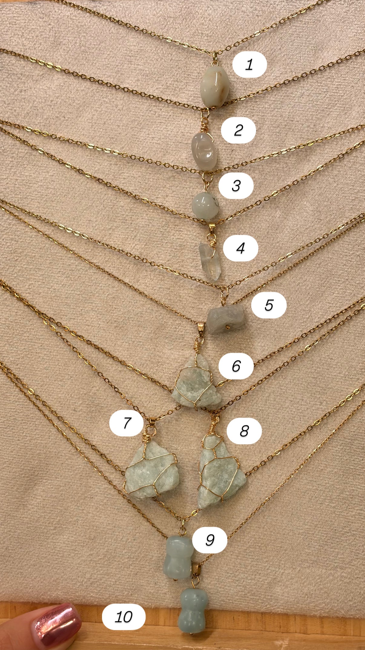Stock de Bien de Ojo •Collar Mineral Sencillo Varios