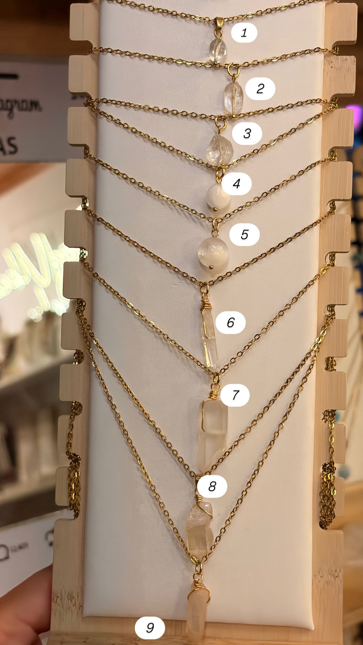 Stock de Bien de Ojo •Collar Mineral Sencillo Varios