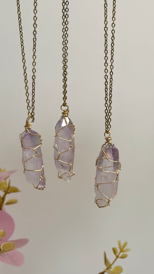 Collar Amatista Cristal de Veracruz Engarzado