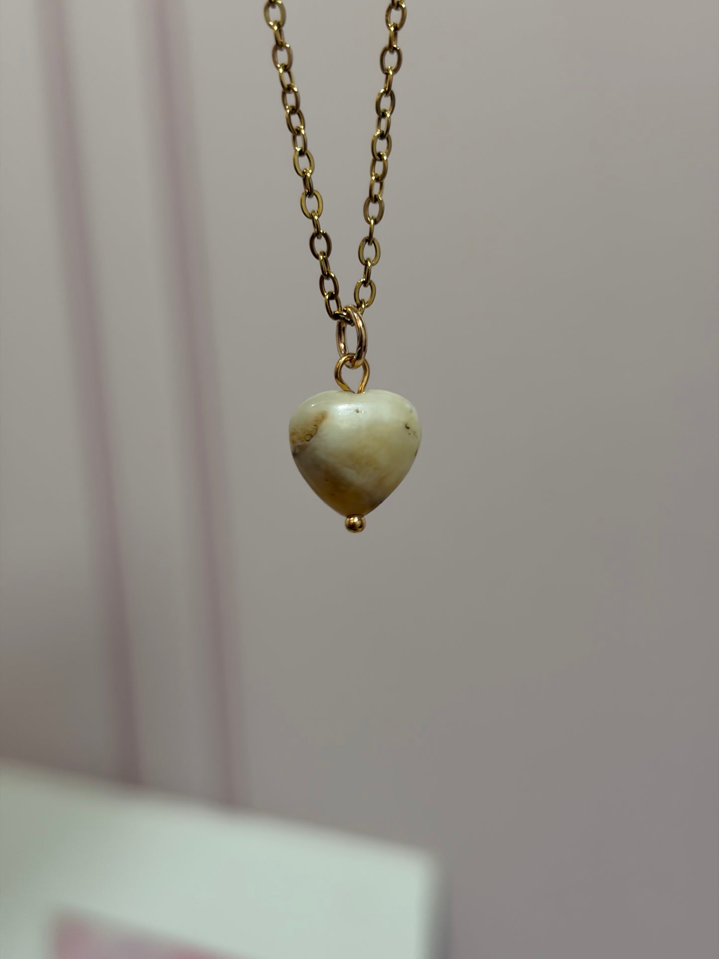 Collar Destello de  Corazón  de Amazonita