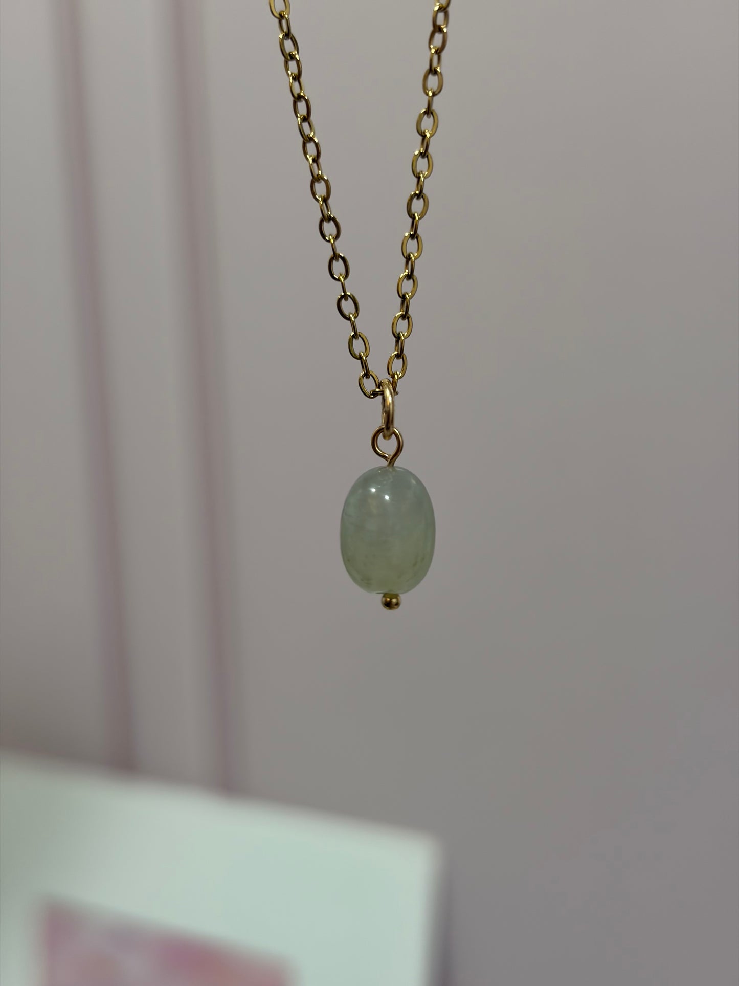 Collar Destello de Cuarzo Verde  Nugget