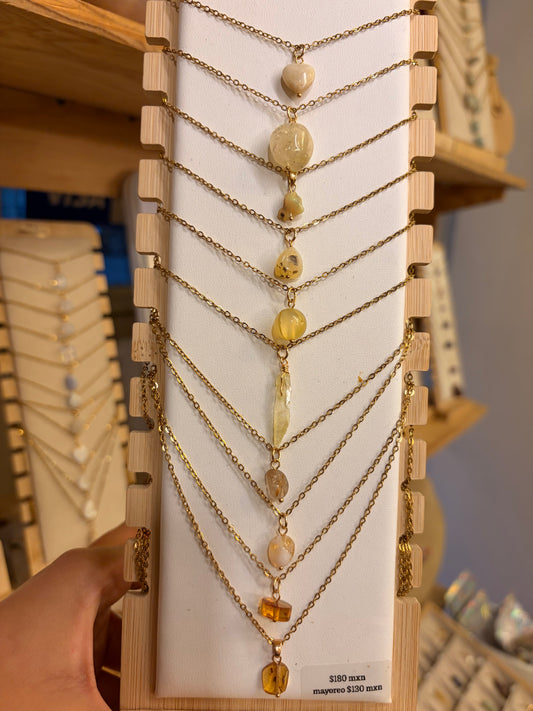 Stock de Bien de Ojo•Collar Mineral Sencillo Varios