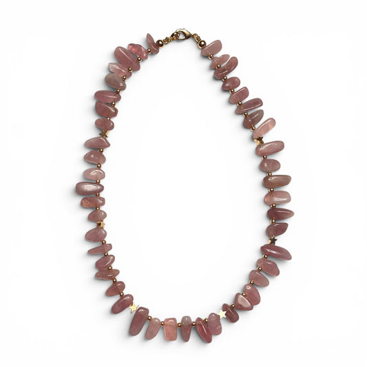 Gargantilla Chunky • Cuarzo Rosa de Madagascar