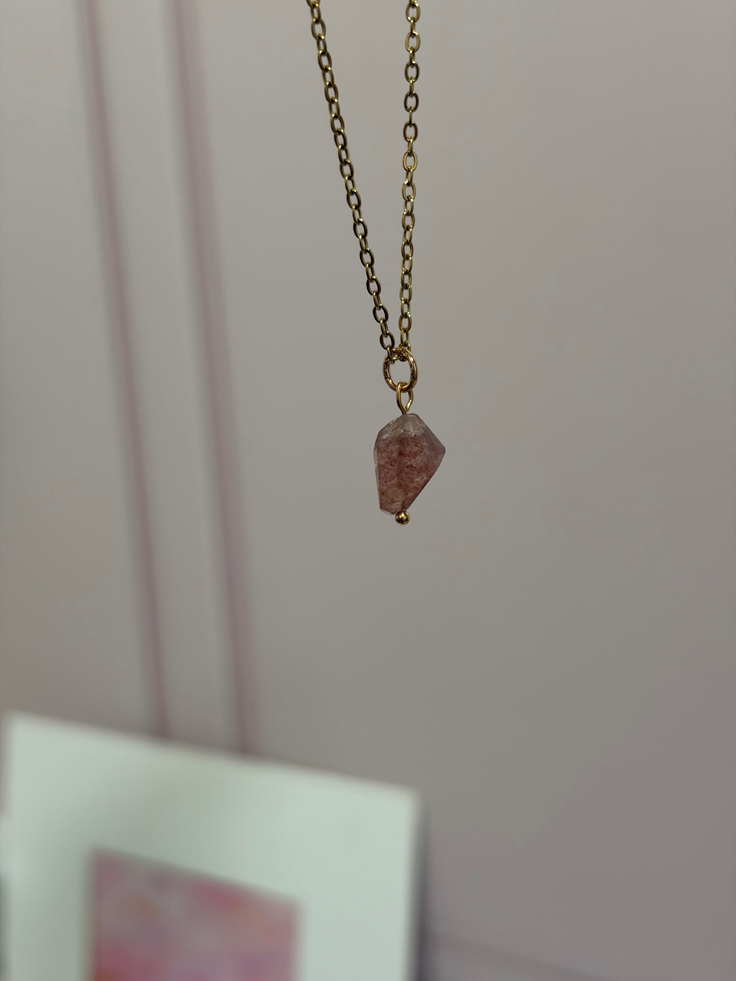 Collar Destello Cuarzo Fresa