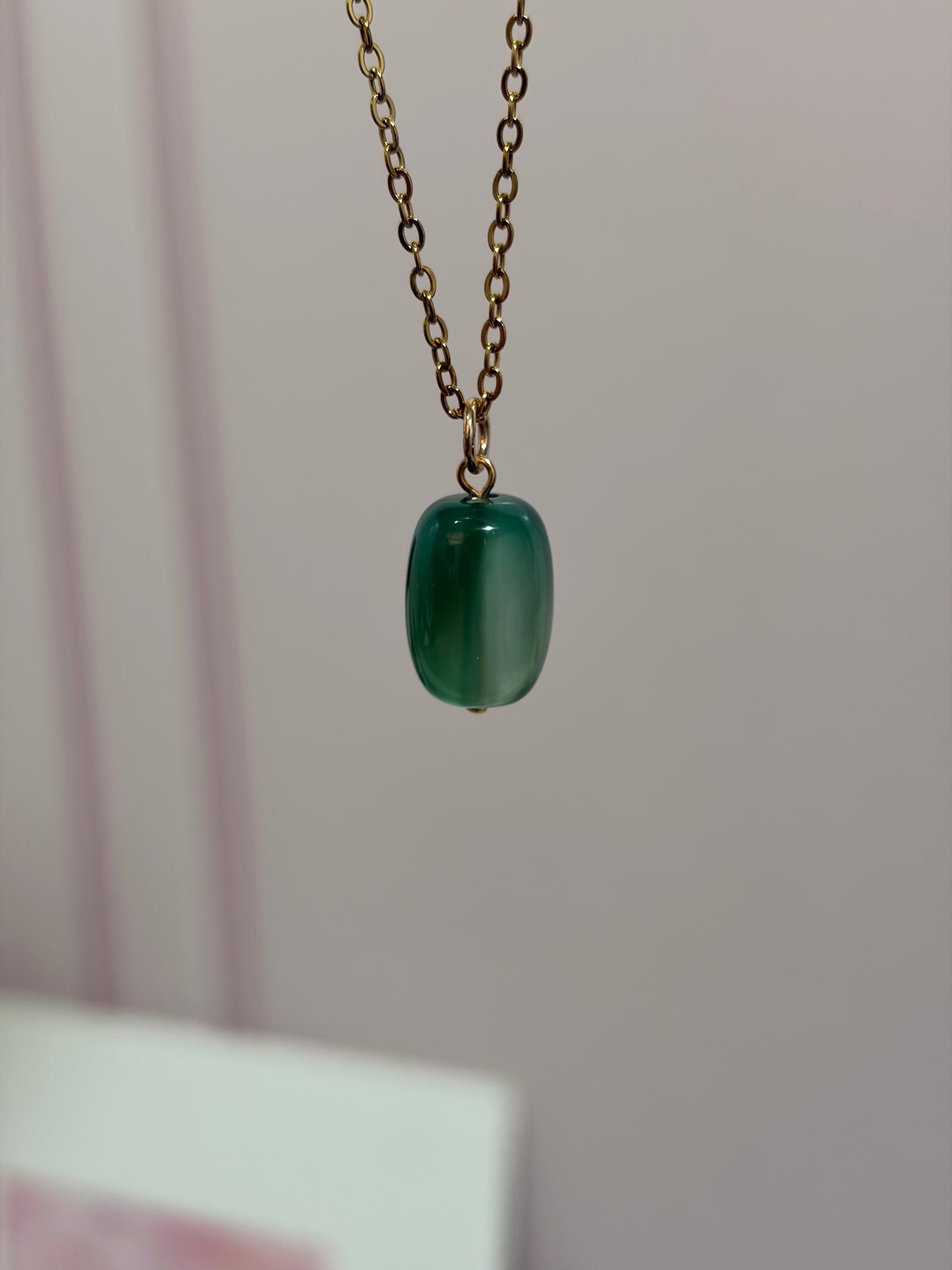 Collar Destello de Ágata Verde