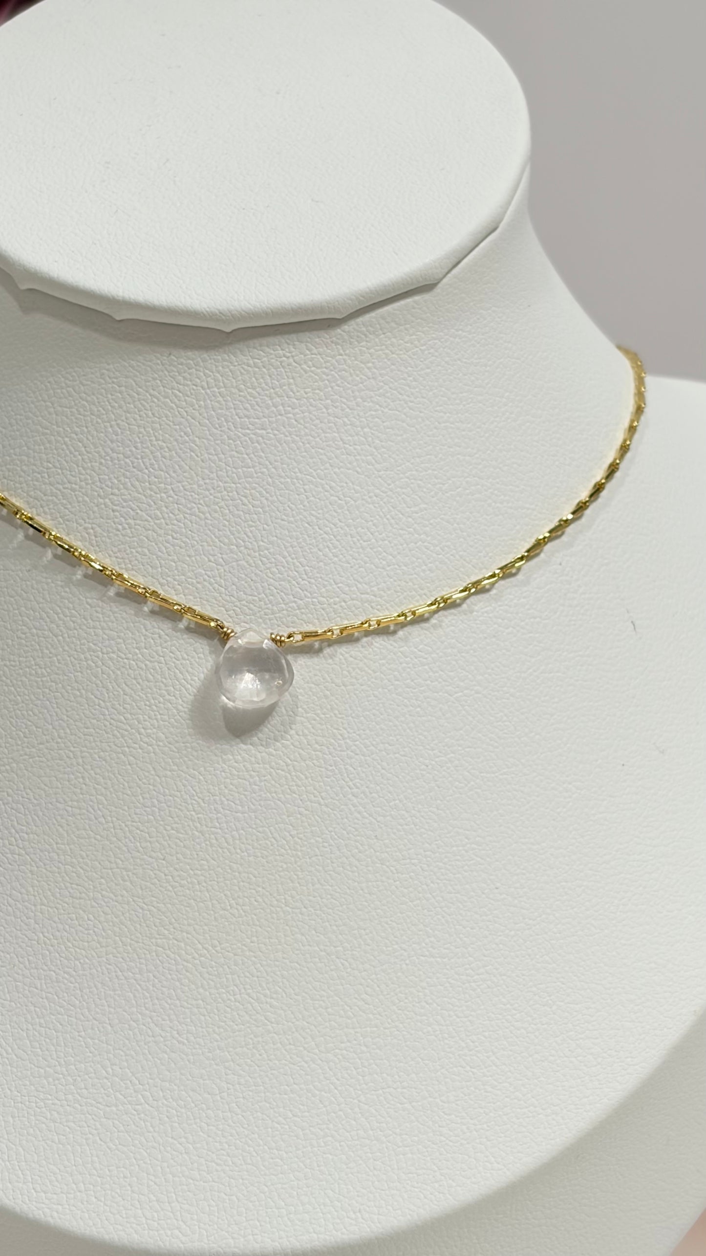 SHINE• Collar Cuarzo Rosa Facetada