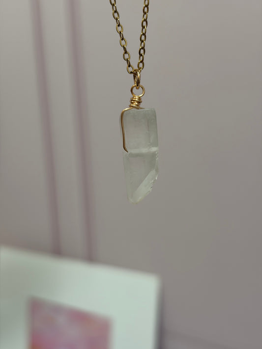 Collar Destello Punta Cuarzo Cristal