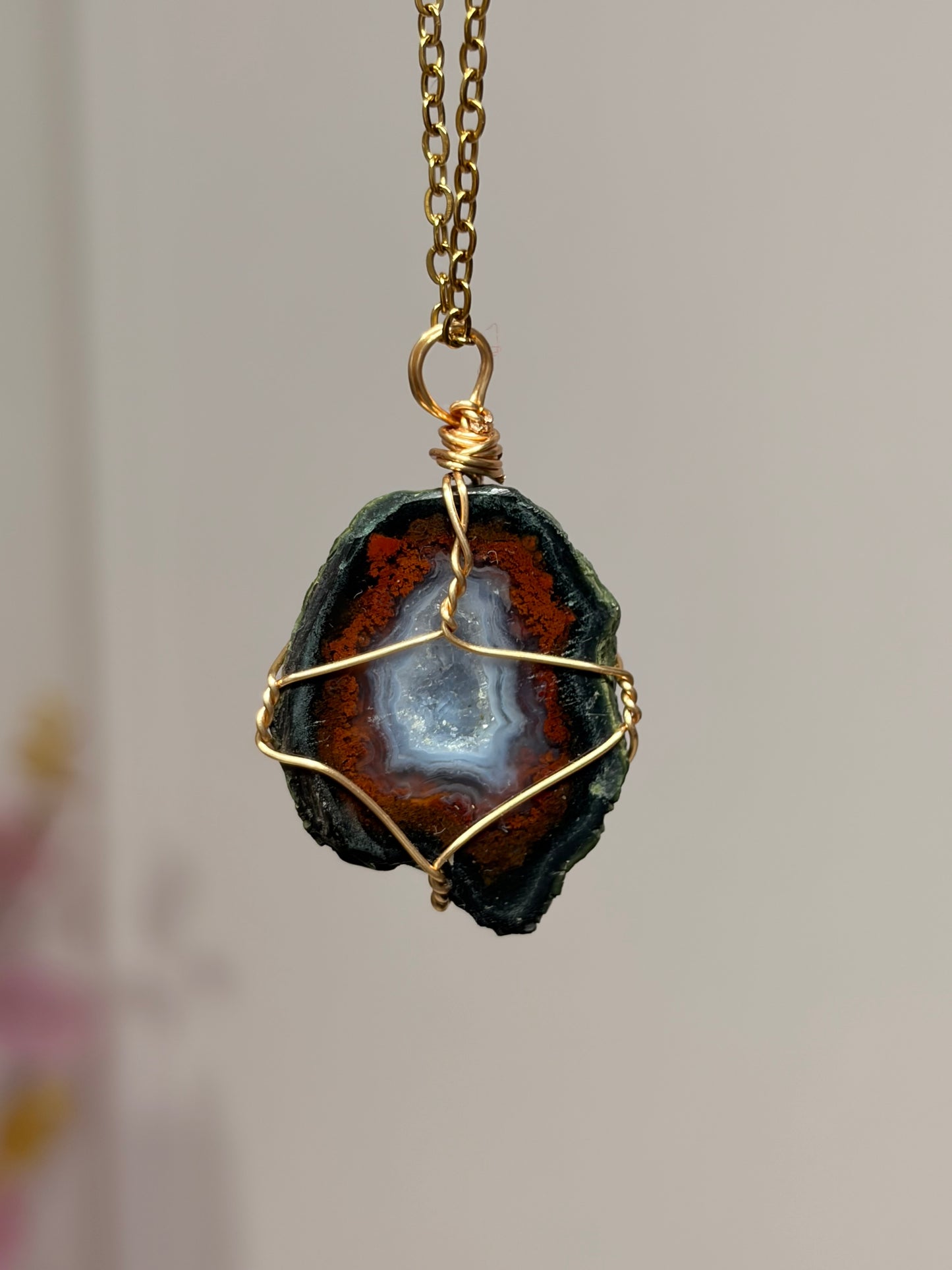 Collar de Geoda engarzada