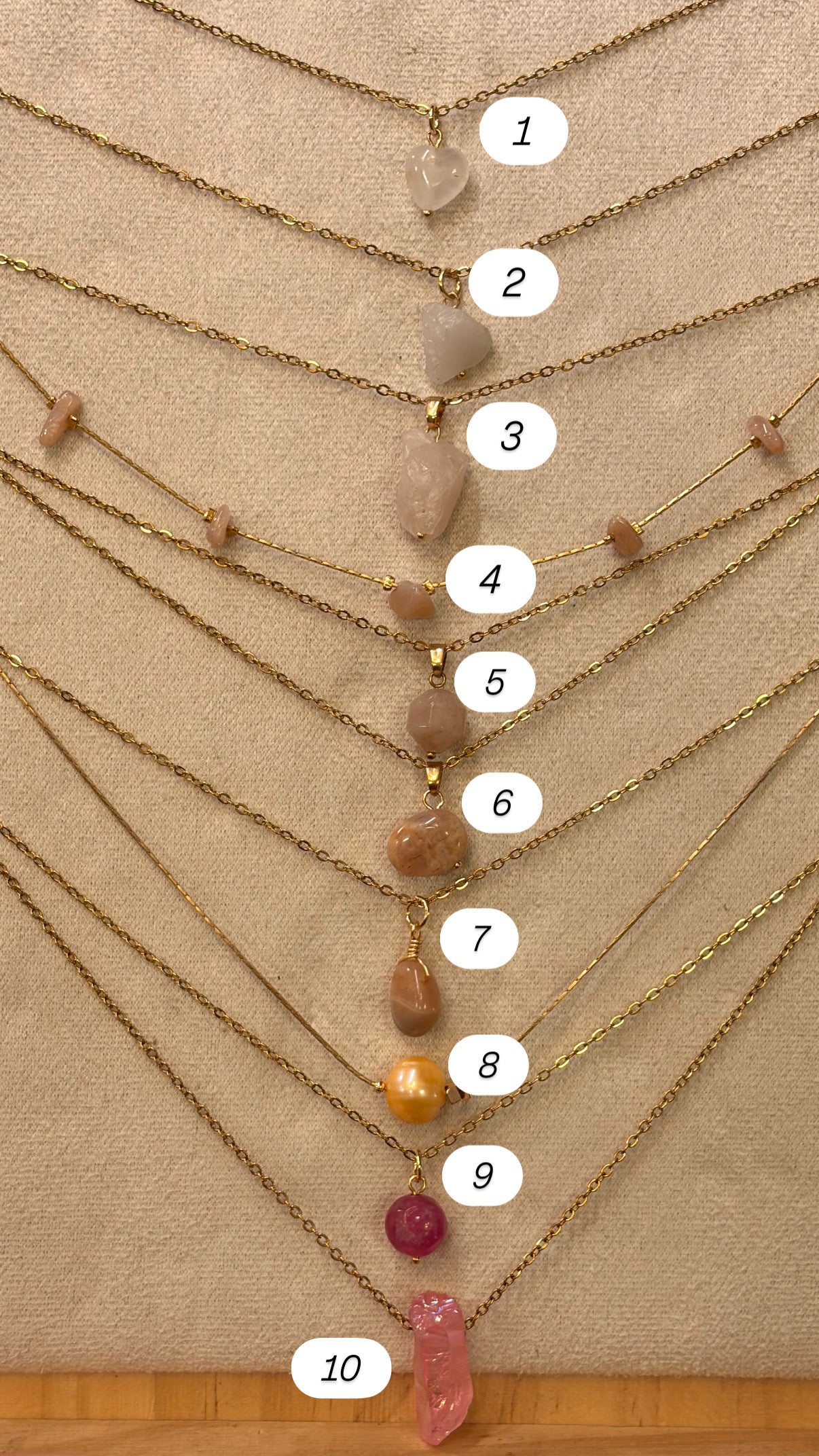 Stock de Bien de Ojo•Collar Mineral Sencillo Varios