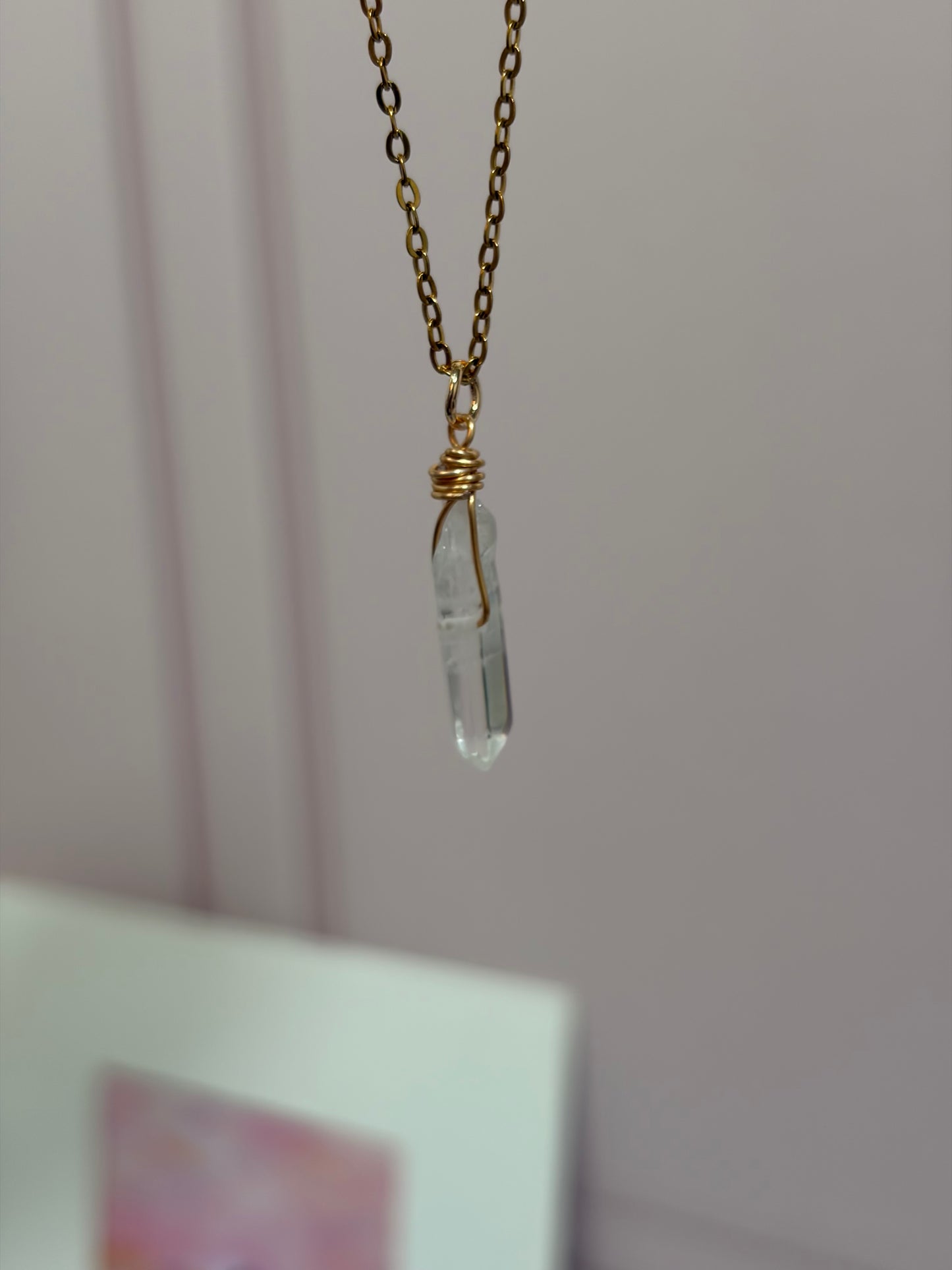 Collar Destello Punta Cuarzo Cristal Mini