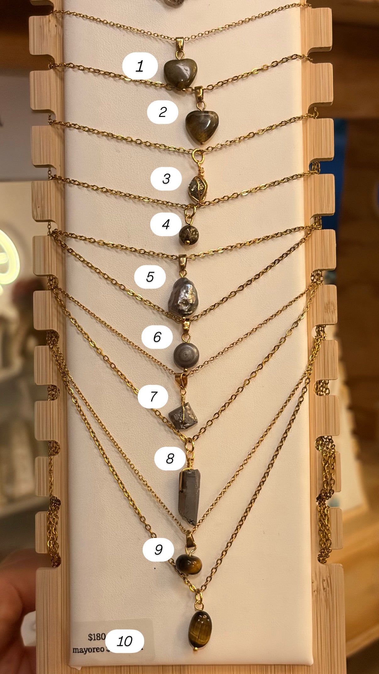 Stock de Bien de Ojo•Collar Mineral Sencillo Varios