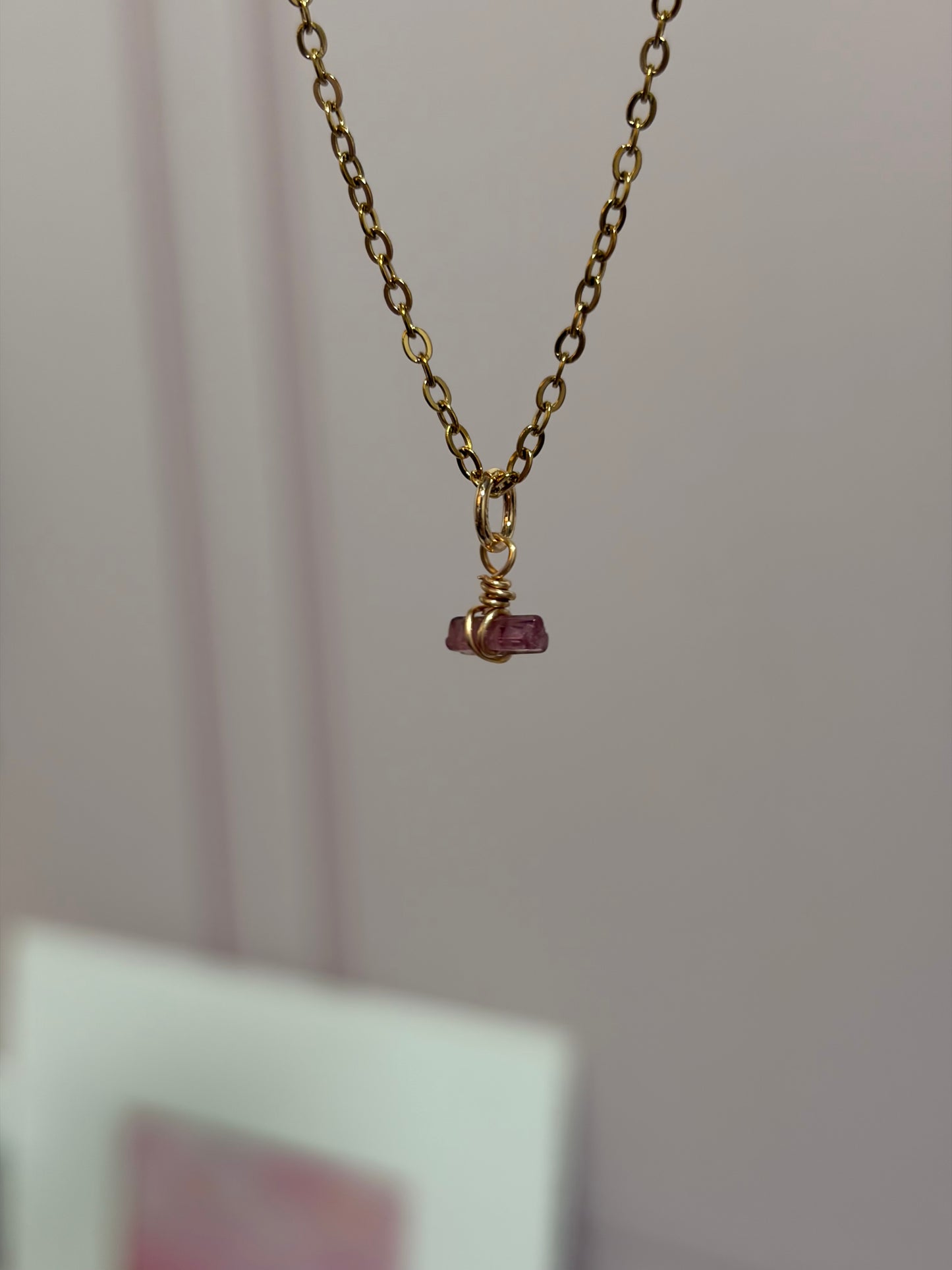 Collar Destello Turmalina Rosa