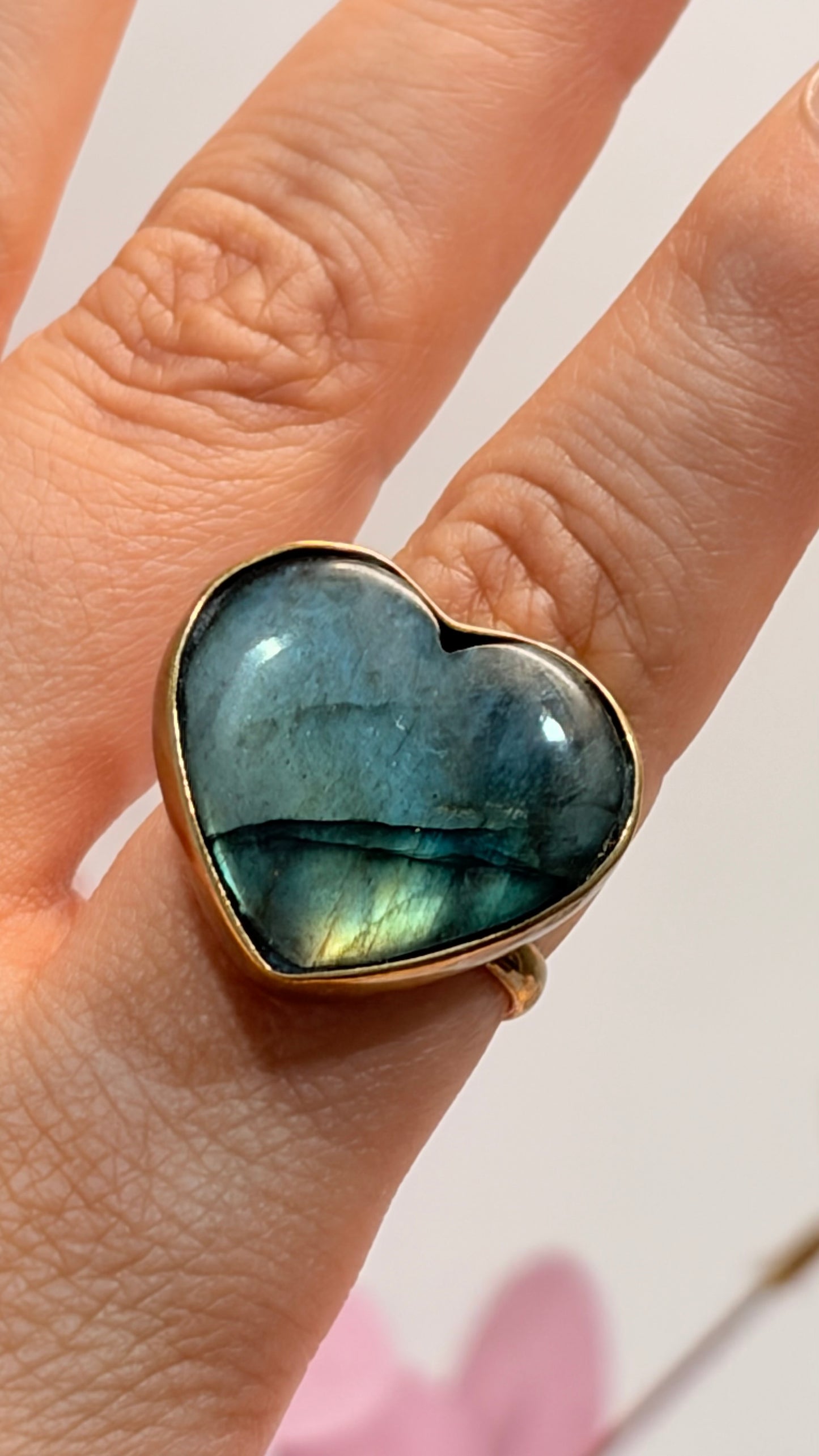 Anillo Corazon Labradorita 2